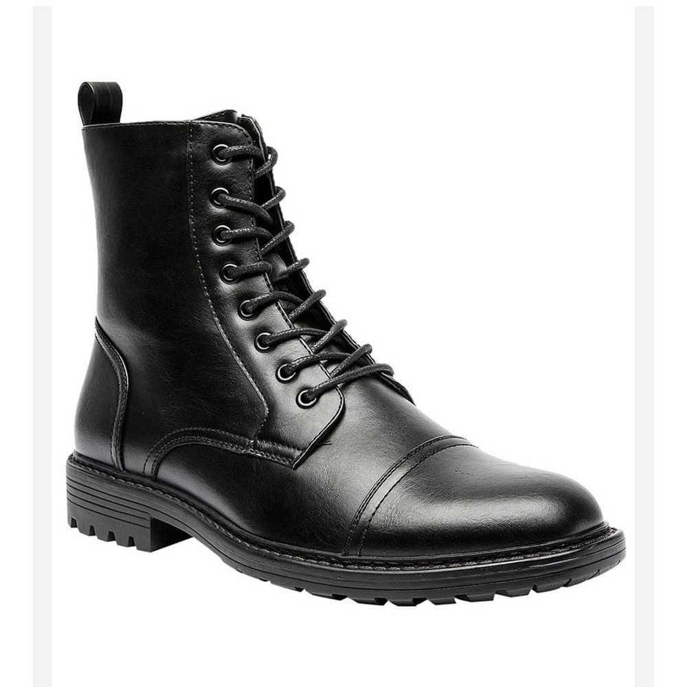 Nick Graham Brave Mens Black Cap Toe Combat Boots Lace Up FN1100208 Size 8.5M